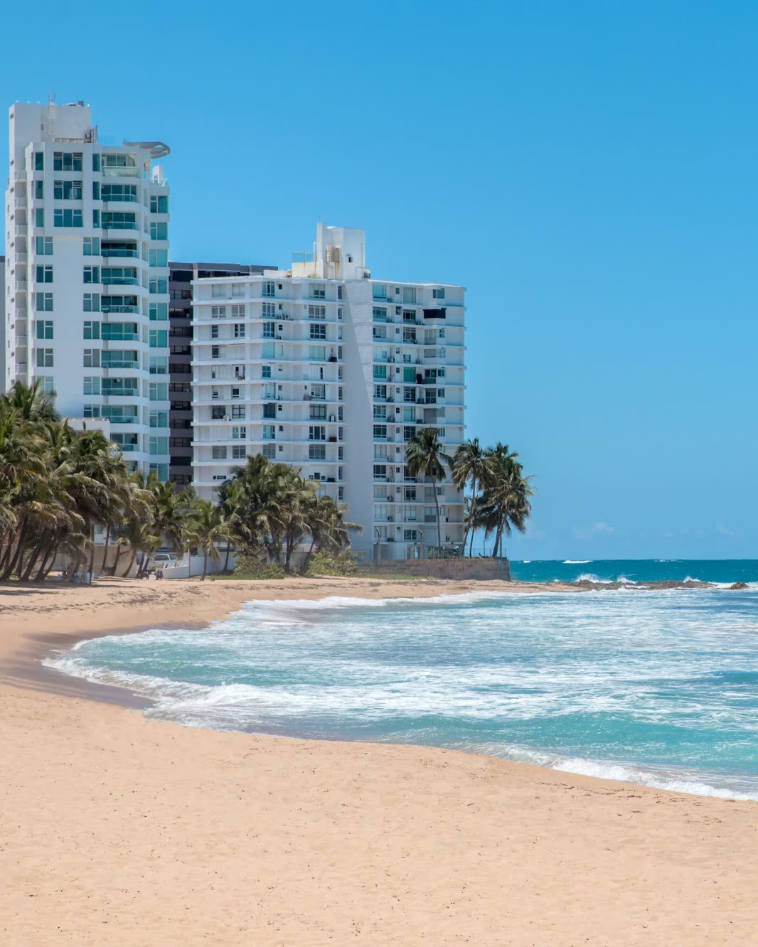 Oceanfront condominium tower in San Juan